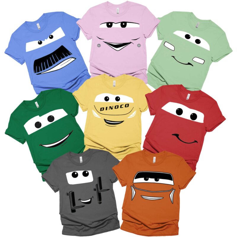 Cars Matching Group Family Characters Shirt, Cars Face Group Shirt