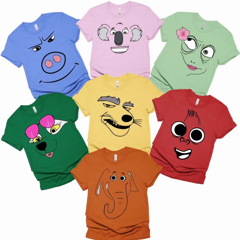 Sing Movie Halloween Characters Costume Party Group Matching Shirt