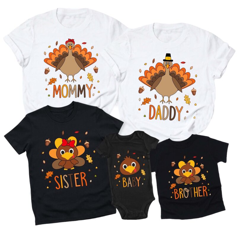 Custom Turkey Christmas Matching Family Shirt