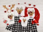 Custom Christmas Deer With Name Matching Family Christmas Shirt