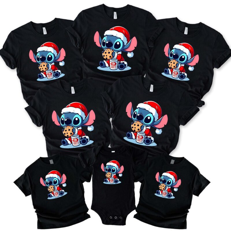 Stitch Matching Christmas Shirts For Family, Stitch Group Costume Shirt