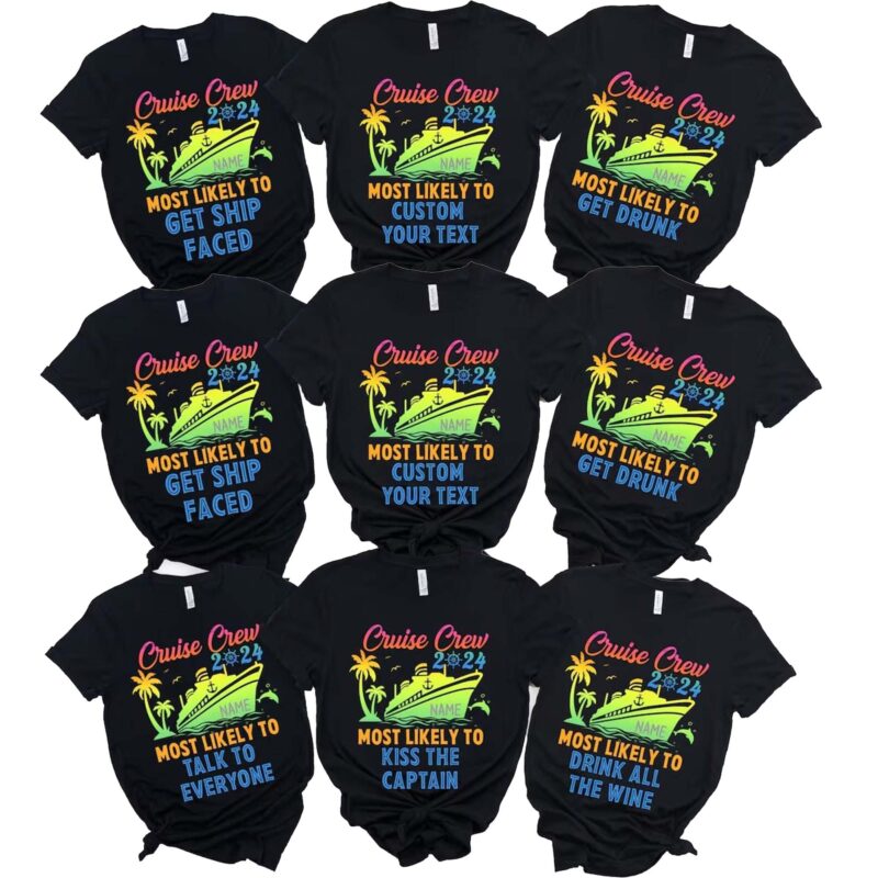 Personalized Colorful Cruise Squad 2024 Family Matching Shirt