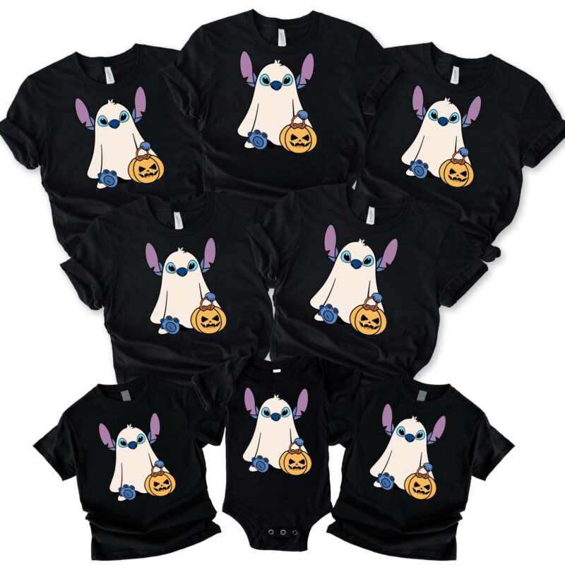 Stitch Ghost Happy Halloween Matching Group Shirt