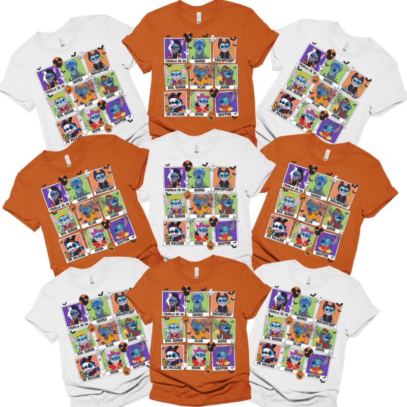 Stitch Mummy Witch Spooky Season Halloween Matching Group Shirt