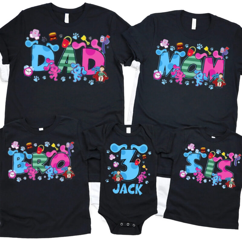 Magenta Blues Clues Birthday Family Matching Shirt