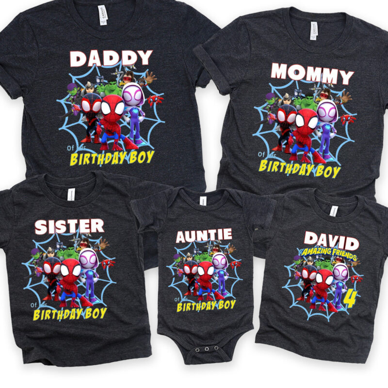 Spidey And His Amazing Friends Custom Birthday Matching Shirt