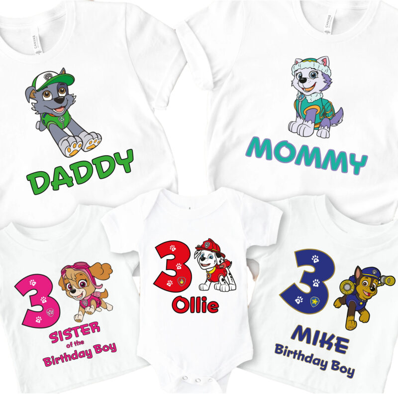 Personalized Paw Patrol Family Matching Birthday Shirt