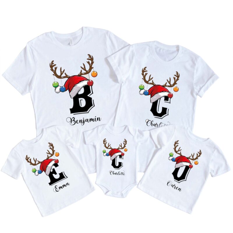 Personalized Monogrammed Family Christmas Matching Christmas Shirt