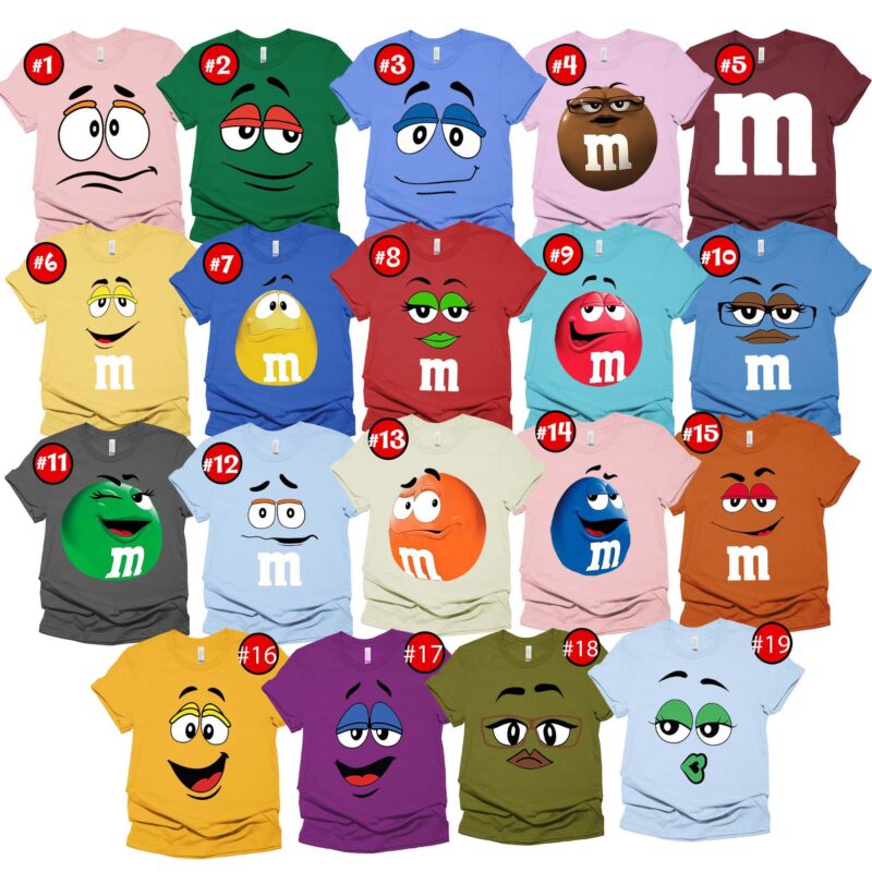 Custom M And M Candy Face Halloween Matching Shirt