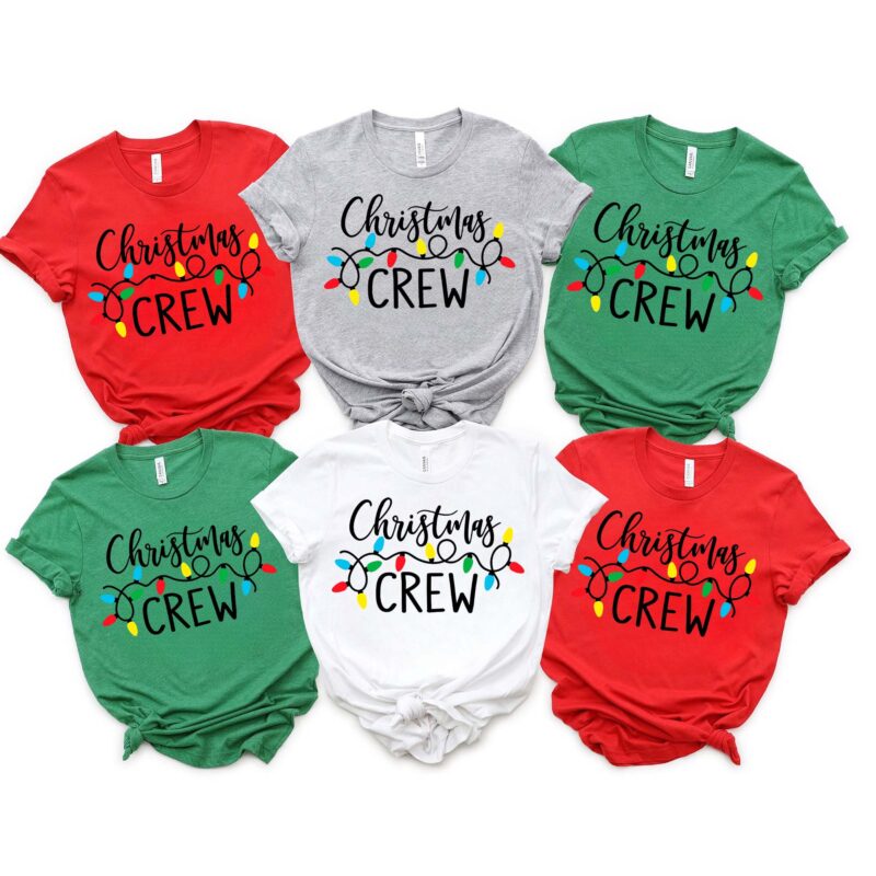 Christmas Crew Lights Family Group Matching Christmas Shirt