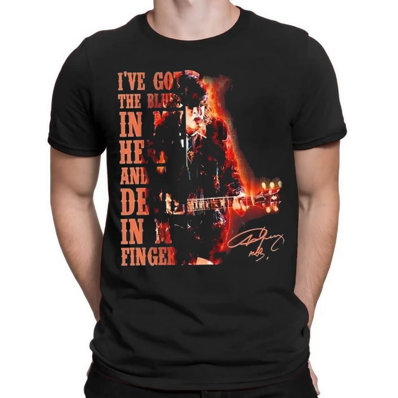 ACDC Angus Young I Have Got The Blues In My Heart And The Devil In My Fingers Signature shirt