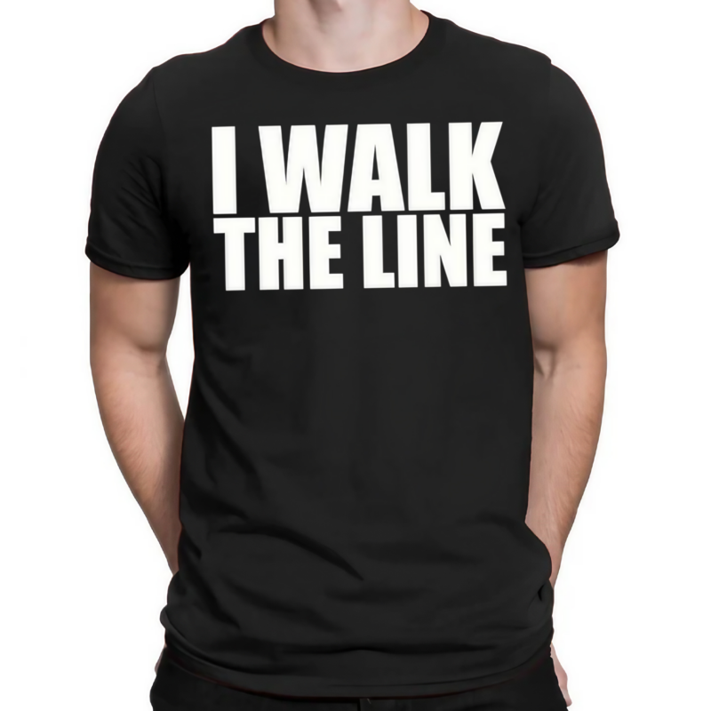 Drew Wearing A I Walk The Line Shirt