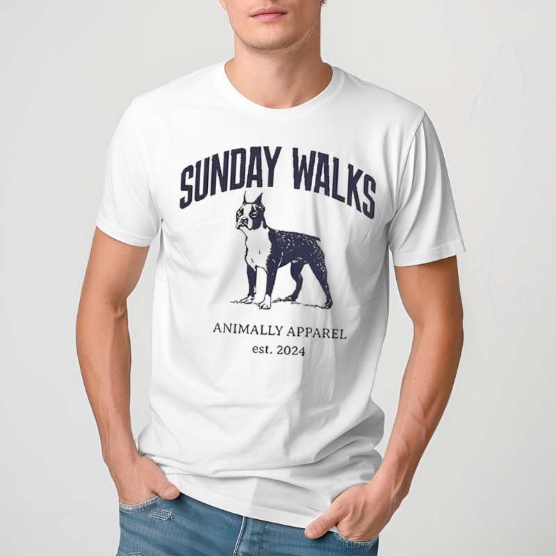 Sunday Walks With The Dog Animally Apparel Est 2024 Shirt