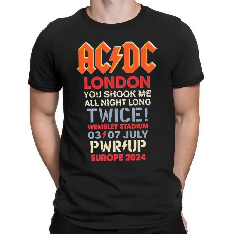 ACDC You Shook Me All Night Long July 3 2024 At Wembley Stadium In London UK Event Shirt