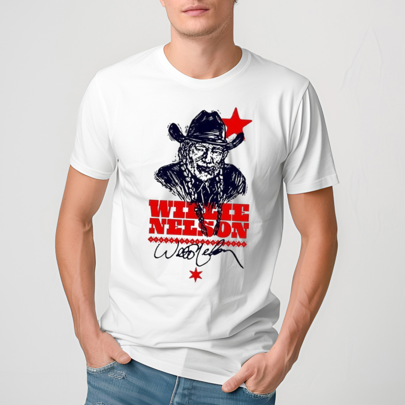 Willie Nelson Woodcut Portrait Shirt