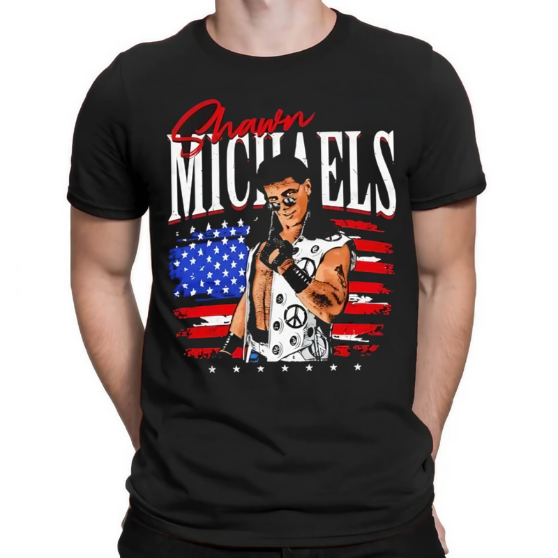 Shawn Michaels Wrestler Usa Flag Graphic Shirt