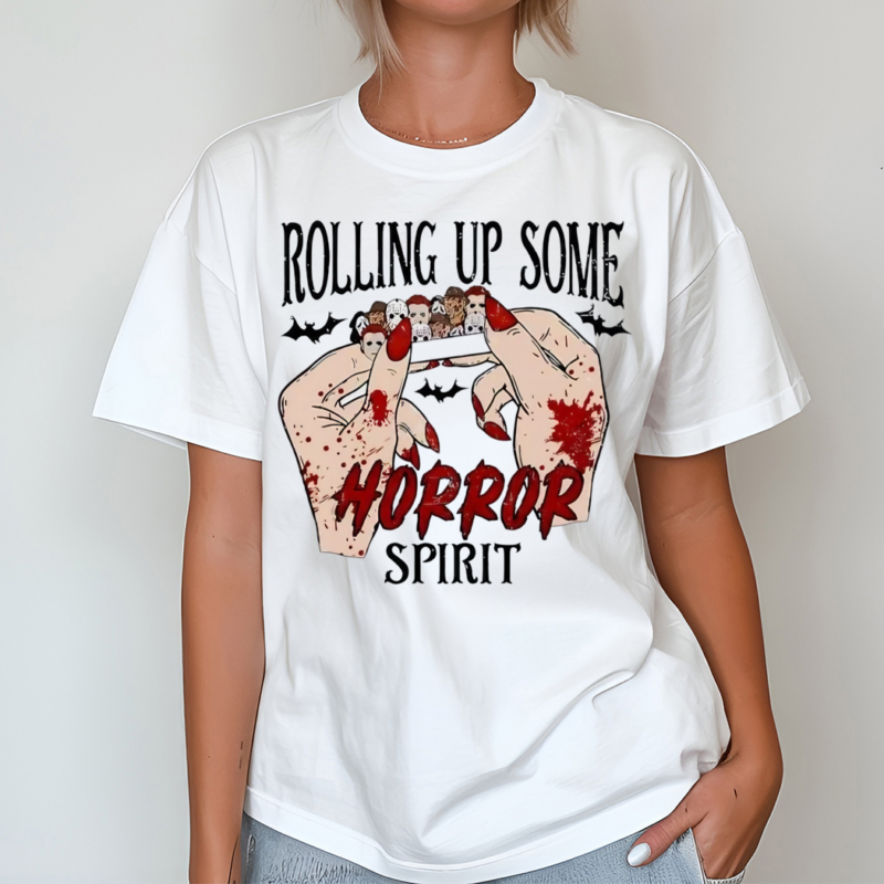 Rolling Up Some Horror Spirit Scary Movie Halloween Shirt