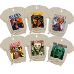 Custom Jason Voorhees Michael Myers Chucky Childs Play The Clown Frankenstein Monster Horror Movie Characters Matching Halloween Shirt