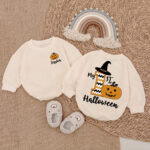 Custom My 1st Pumpkin Halloween Matching Baby Romper