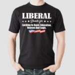 Liberal Stands For Lacking In Basic Education Reason And Logic Shirt