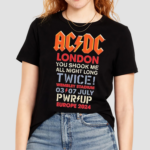 ACDC You Shook Me All Night Long July 3 2024 At Wembley Stadium In London UK Event Shirt