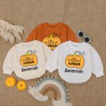 Custom Little Pumpkin Halloween Matching Baby Romper