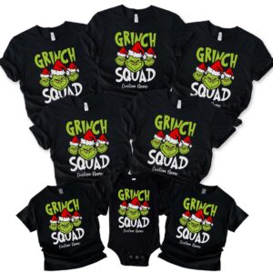 Personalized Grinch Squad For Family Matching Christmas Shirt