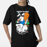 Rabbit Eating Carrots On The Moon Art Shirt