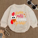 Little Miss Gobble Gobble Thanksgiving Matching Baby Romper