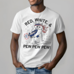 Red White And Pew Pew Pew Cat 4th July Shirt