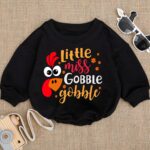 Little Miss Gobble Gobble Thanksgiving Matching Baby Romper