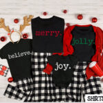 Jolly Merry Bright Noel Custom Matching Christmas Shirts For Family, Family Pajamas Shirt