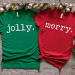 Couples Jolly Merry Matching Christmas For Family Shirt, Couples Christmas Group Shirt