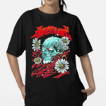 Aurorawave Bloom Skull Flower Shirt