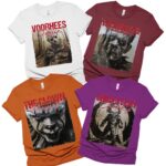 Custom Jason Voorhees Frankenstein Monster Chucky Childs Play Michael Myers Horror Movie Matching Family Halloween Shirt