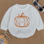 Custom Name Pumpkin Halloween Matching Baby Romper