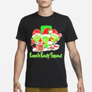 Three The Santa Grinch Gnomes Lunch Lady Squad Merry Christmas Shirt