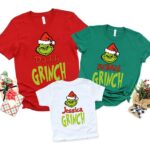 Grinch Custom With Name Matching Christmas Shirt