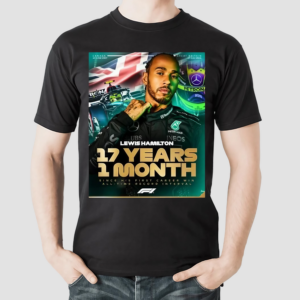 Lewis Hamilton 17 Years 1 Month Since His First Career Win All Time Record Interval F1 shirt