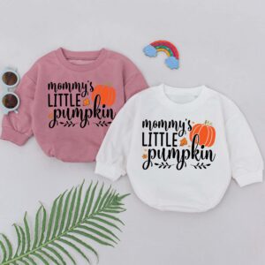 Mommy's Little Pumpkin Halloween Matching Baby Romper