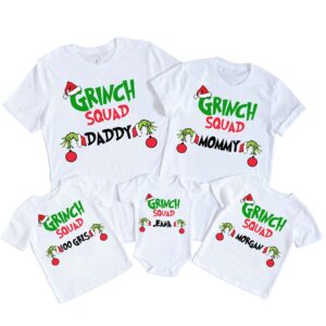 Custom Grinch Squad Family Matching Christmas Shirt