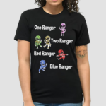 Mighty Morphin Power Rangers In The Style Of One Fish Two Fish Red Fish Blue Fish Shirt