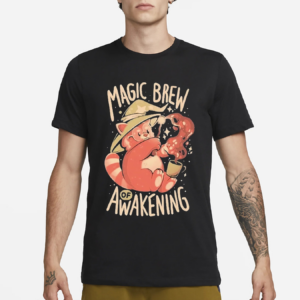 Magic Brew of Awakening Funny Cute Wizard Red Panda Coffee Shirt
