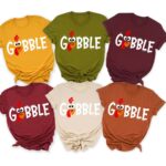 Turkey Gobblen Thanksgiving Party Group Matching Shirt