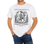 Expect The Unexpected Animally Apparel Canadian Sasquatch Riding A Moose Est 2024 Shirt