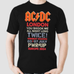 ACDC You Shook Me All Night Long July 3 2024 At Wembley Stadium In London UK Event Shirt