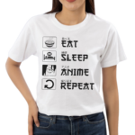 Aaa Eat Sleep Anime Repeat Shirt