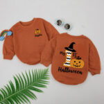 Custom My 1st Pumpkin Halloween Matching Baby Romper