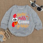 Little Miss Gobble Gobble Thanksgiving Matching Baby Romper