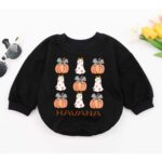 Personalized Pumpkin Spooky Halloween Matching Baby Romper